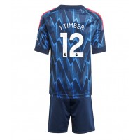 Stroje piłkarskie Arsenal Jurrien Timber #12 Koszulka Wyjazdowej dla dzieci 2025-26 Krótki Rękaw (+ szorty)